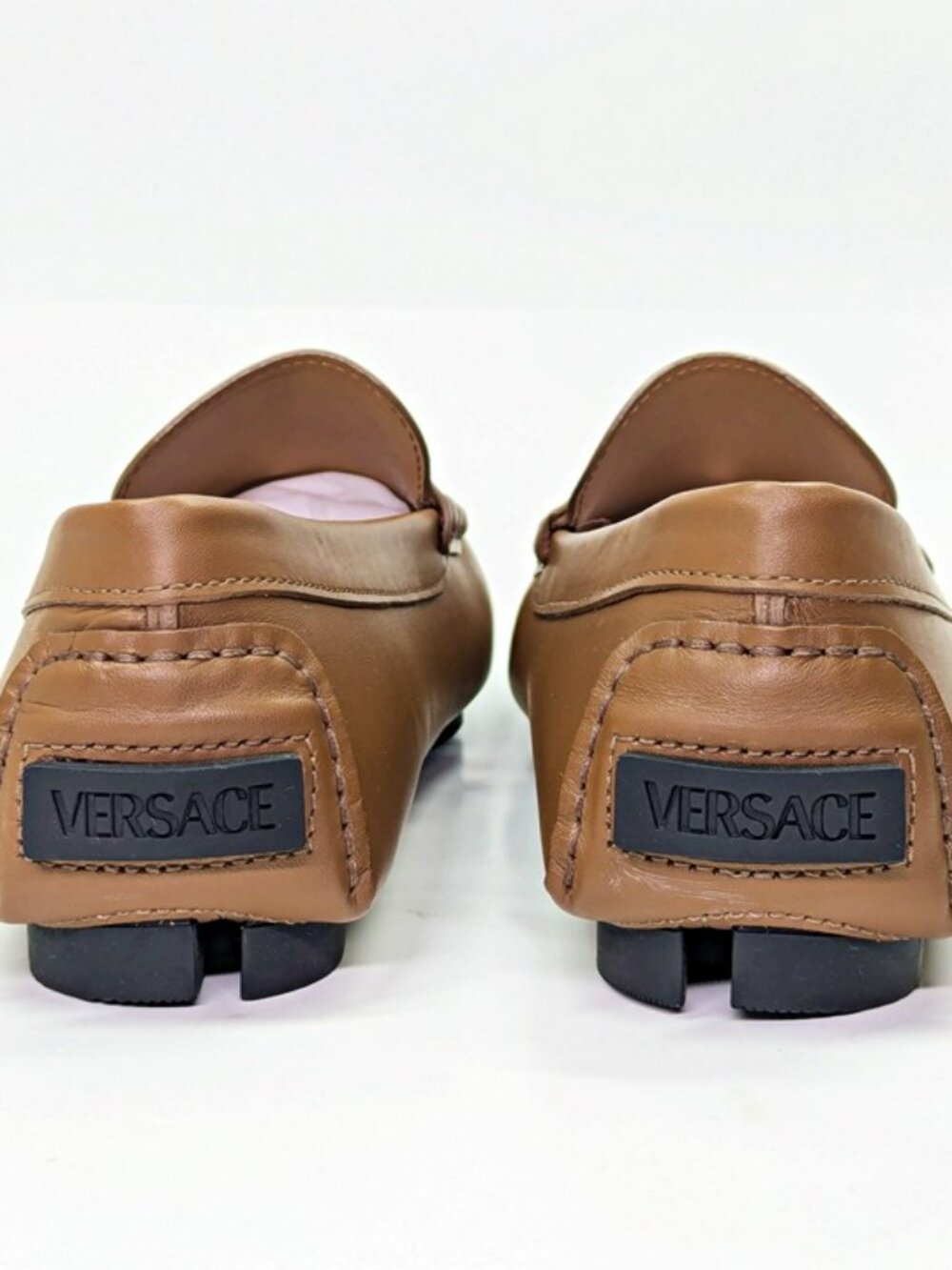 Versace Men's Medusa Biggie Leather Loafer Dark Toffee Size 41 (MSRP $775) - Picture 7 of 12